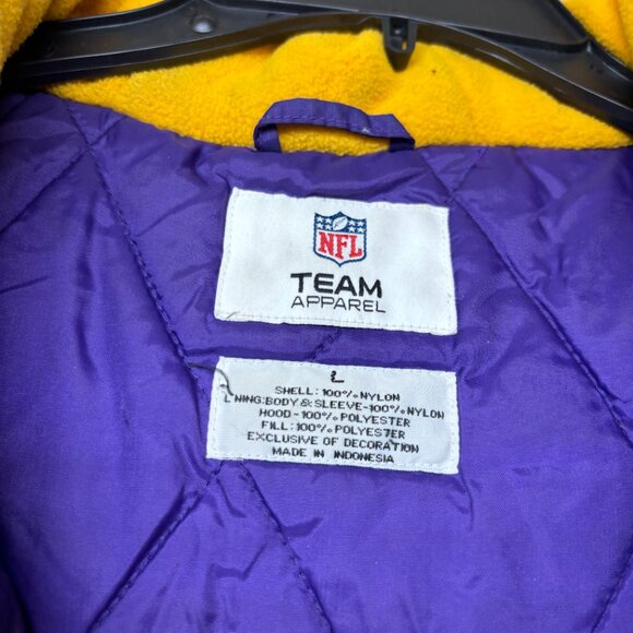Minnesota Vikings Jacket Large Purple Full Zip Puffer Coat NFL Football Outdoors - Picture 11 of 15